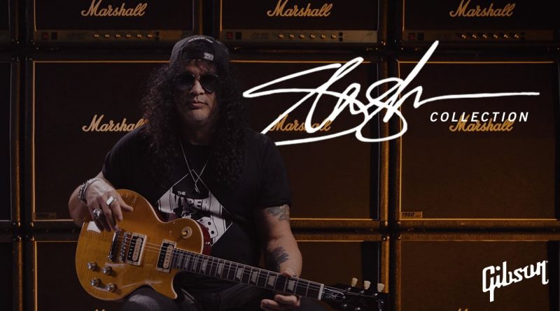 Slash signs with the New Gibson Records.