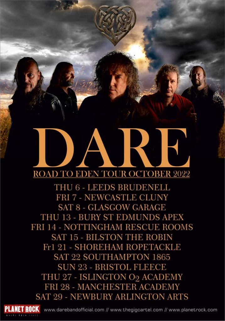 Road To Eden the new album by DARE out in April, see the first video and get tour tickets. 
