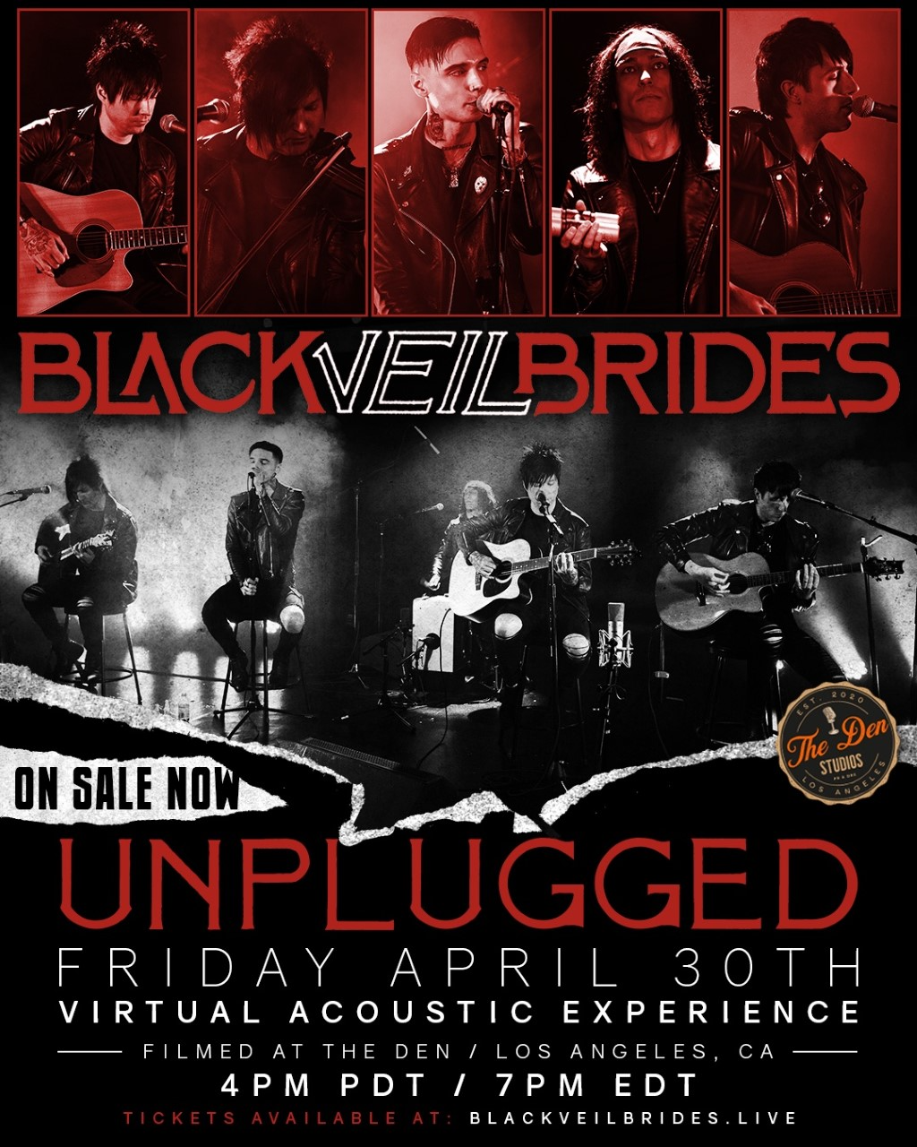 Black Veil Brides Announce Unplugged­ A Global Virtual Acoustic Experience Scheduled For April 30th.