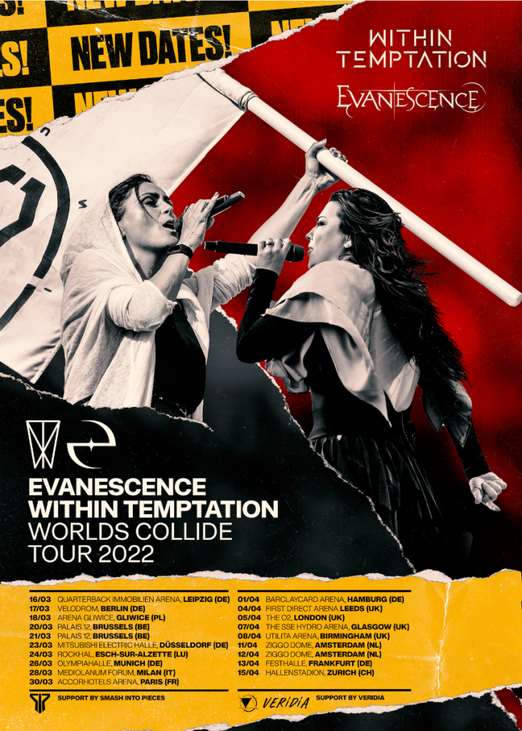 Within Temptation & Evanescence reschedule their Worlds Collide Tour