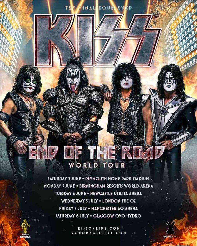 KISS announce FINAL UK tour for June and July 2023.