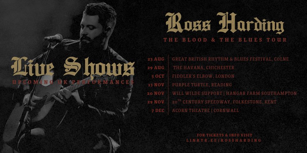 Ross Harding’s 2025 UK Tour Sparks a Dark Blues Revival