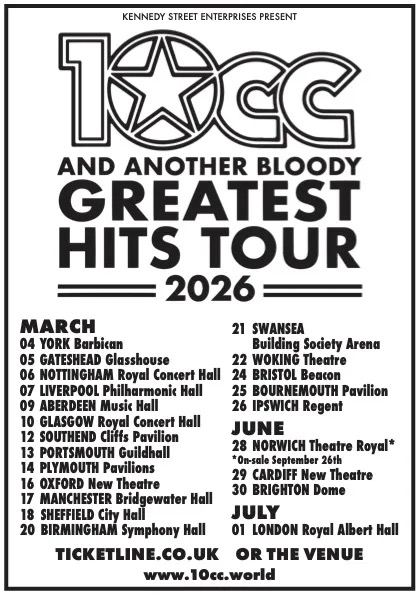 10CC UK TOUR ANNOUNCED