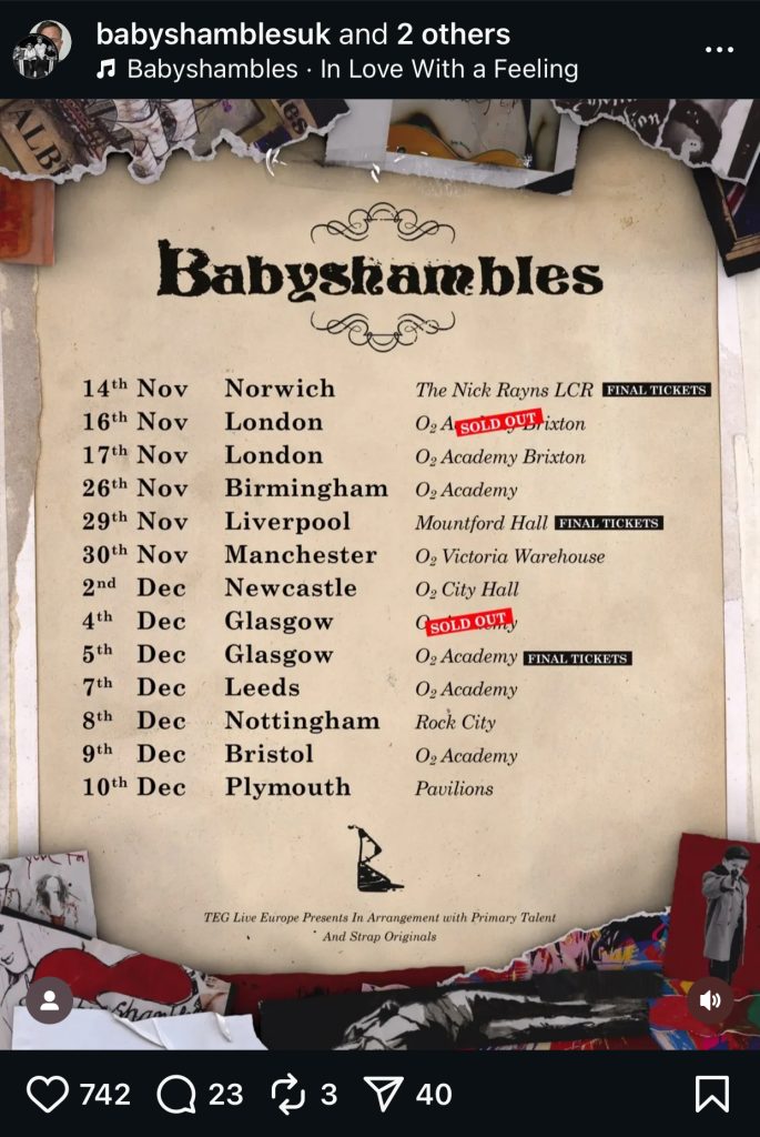 Babyshambles UK Tour