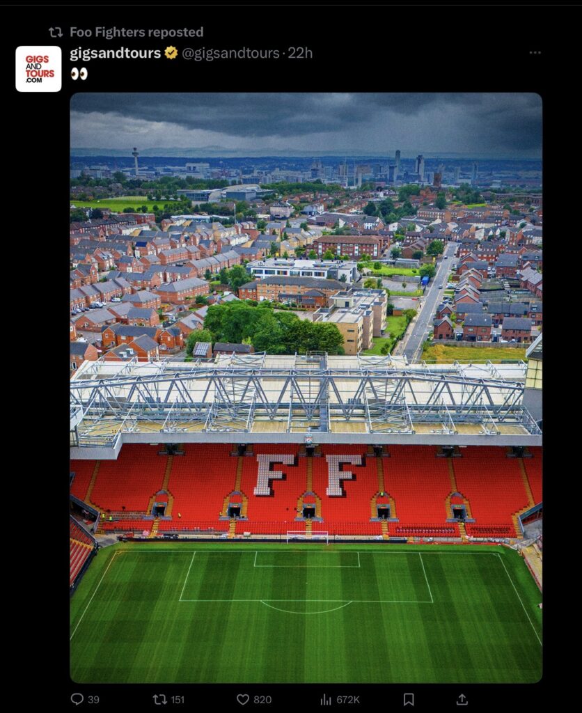 Foo Fights Play Anfield Twitter leak