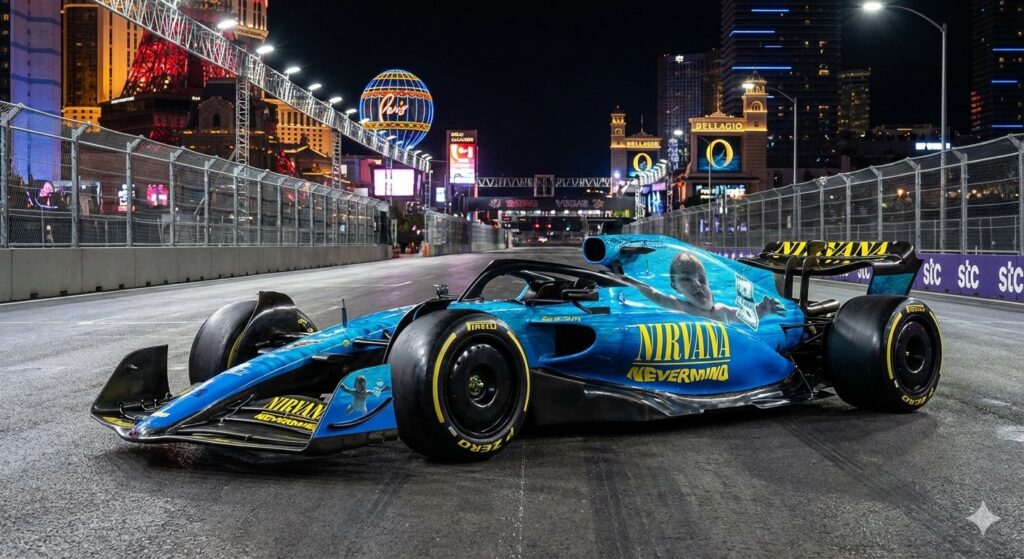 Las Vegas F1 Rock Takeover:Nivarna F1 car