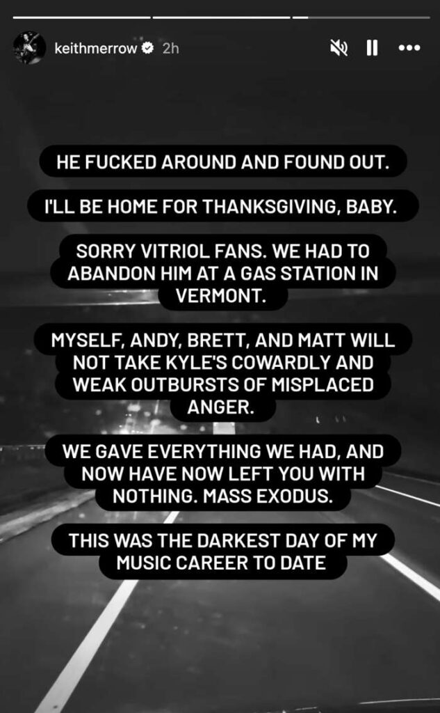 Vitriol Dramatically Cancel Tour