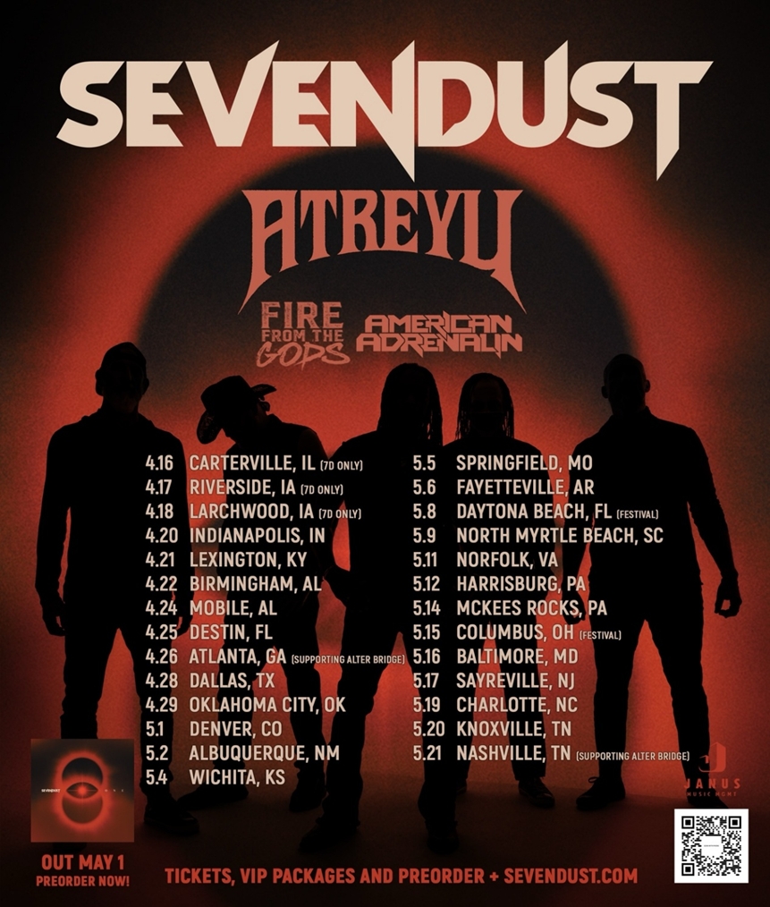 Sevendust drop powerful new single “Threshold” from their 15th studio album “ONE”, out May 1 via Napalm Records. Watch the music video and see full US headline tour dates with Atreyu support inside.