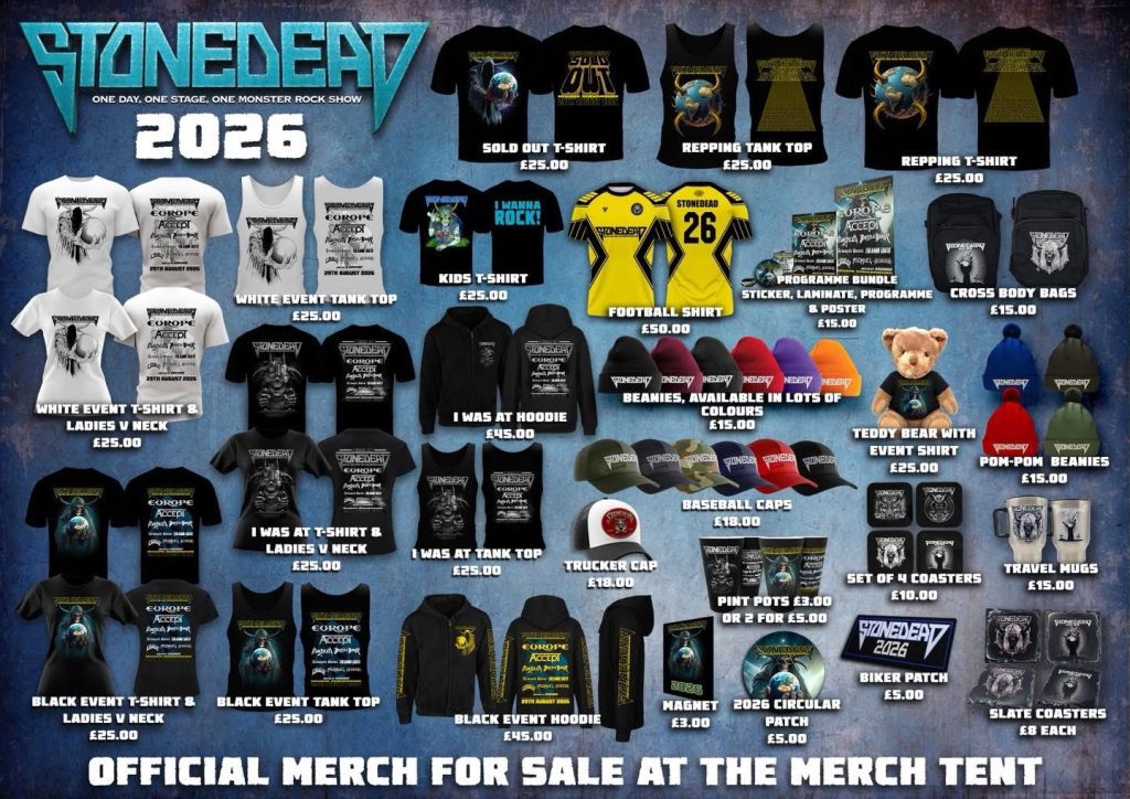 Stonedead festival 2026 merchandise guide